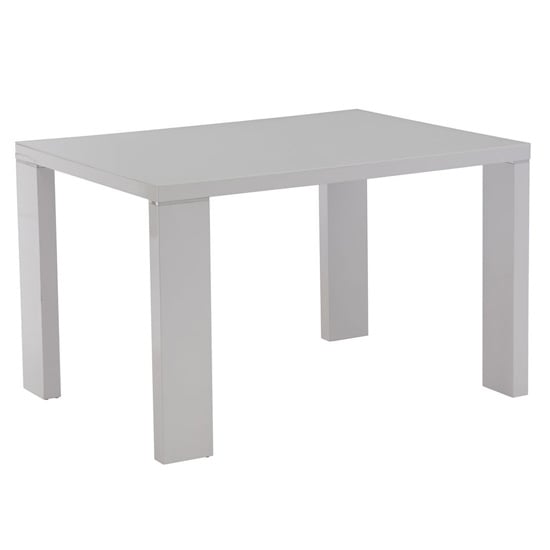 Photo of Sako small glass top dining table in white high gloss