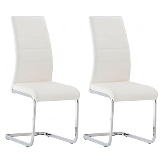 Sako White Faux Leather Dining Chair In A Pair