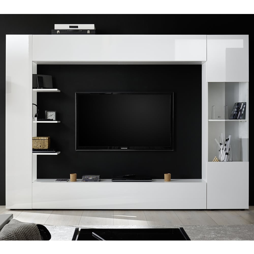 Solana High Gloss Entertainment Unit In White