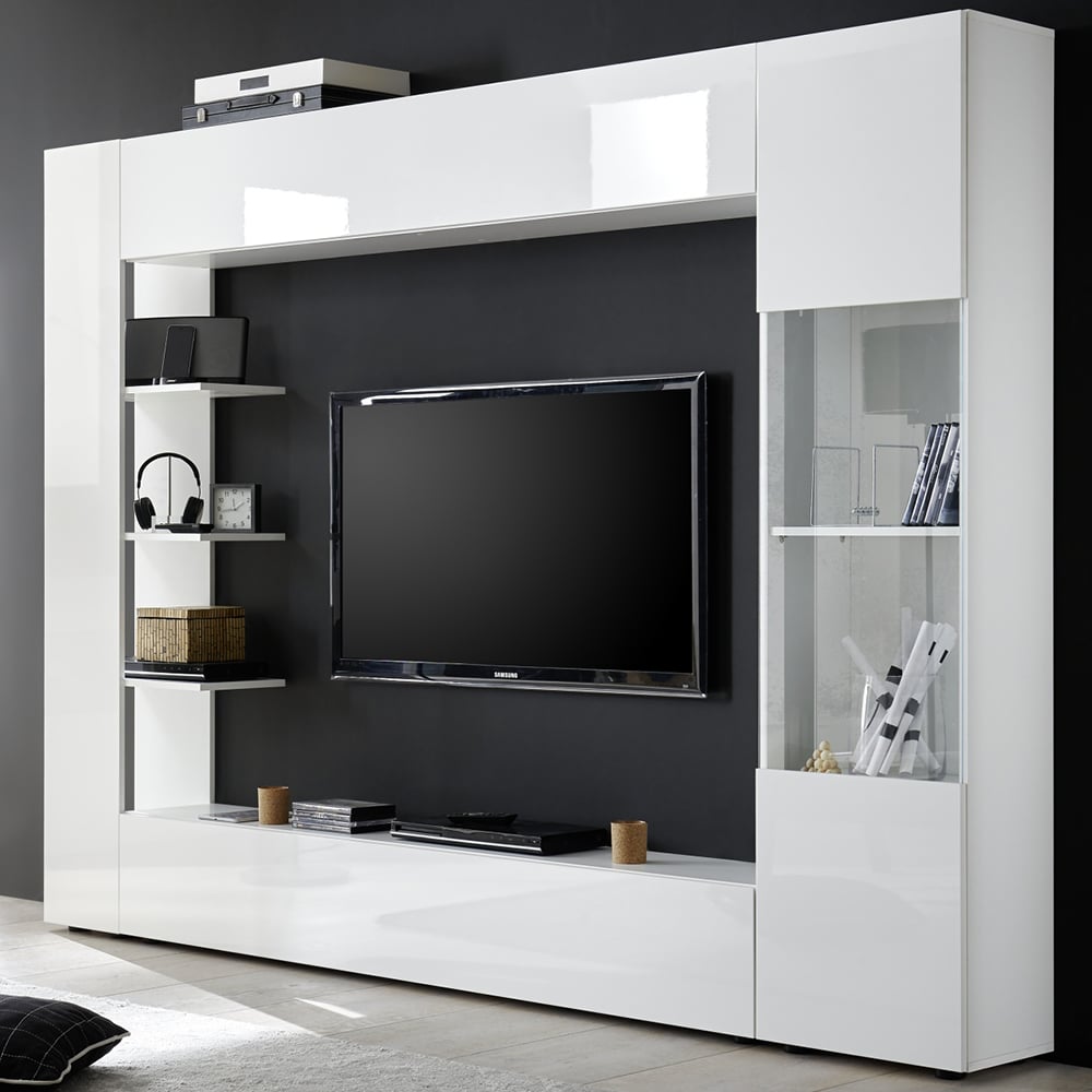Solana High Gloss Entertainment Unit In White