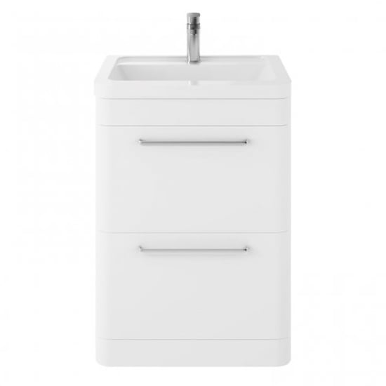 Product photograph of Solaria 60cm Vanity Unit With Ceramic Basin In Pure White from Furniture in Fashion
