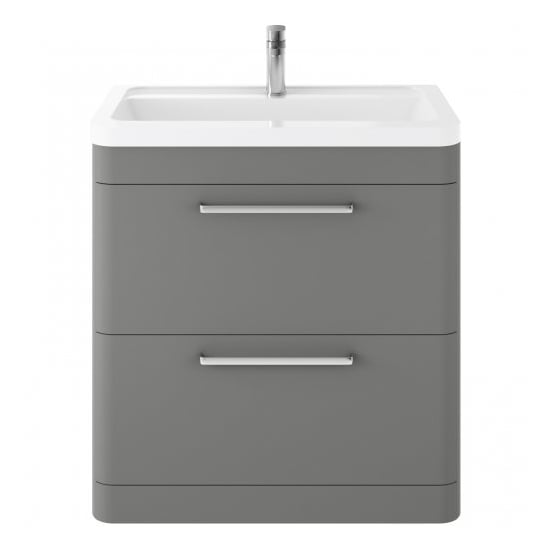Product photograph of Solaria 80cm Vanity Unit With Ceramic Basin In Cool Grey from Furniture in Fashion