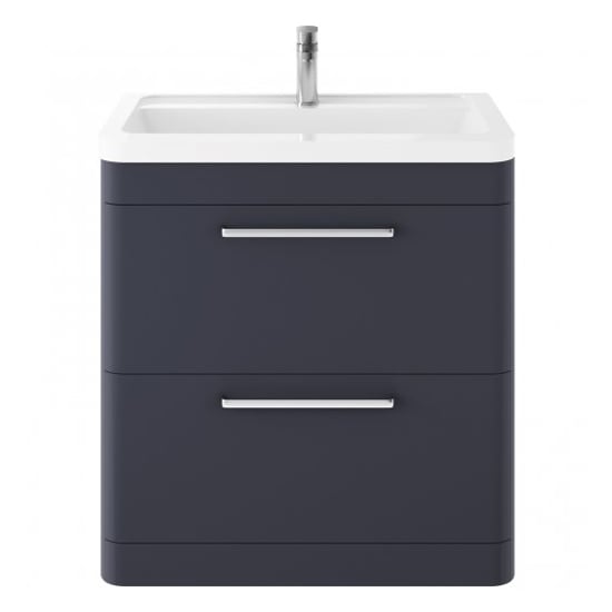 Product photograph of Solaria 80cm Vanity Unit With Ceramic Basin In Indigo Blue from Furniture in Fashion