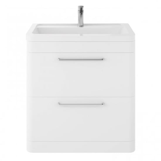 Product photograph of Solaria 80cm Vanity Unit With Ceramic Basin In Pure White from Furniture in Fashion