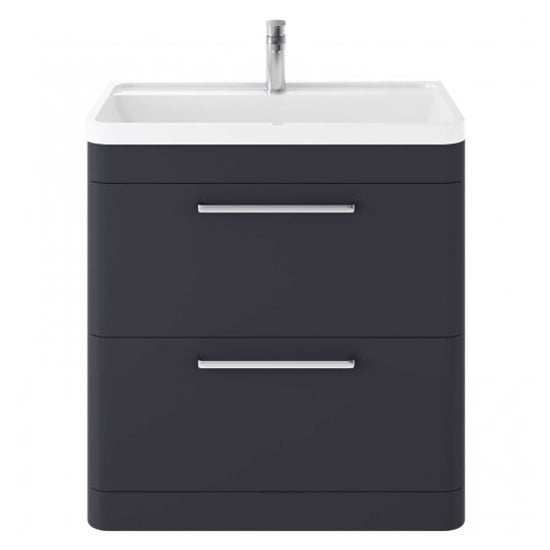 Read more about Solaria 80cm vanity unit with polymarble basin in indigo blue