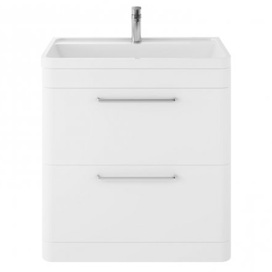 Product photograph of Solaria 80cm Vanity Unit With Polymarble Basin In Pure White from Furniture in Fashion