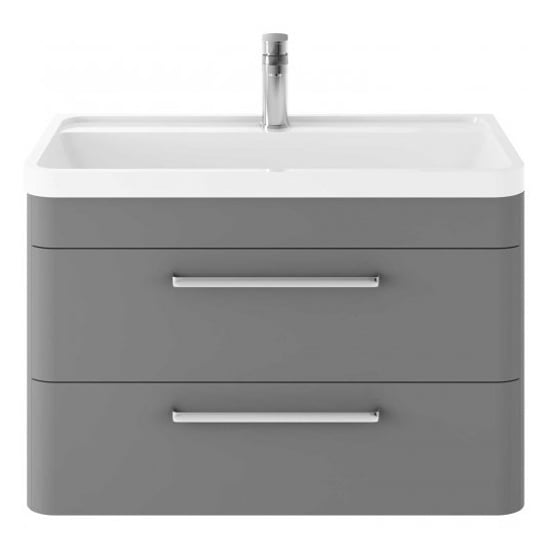 Product photograph of Solaria 80cm Wall Vanity With Polymarble Basin In Cool Grey from Furniture in Fashion
