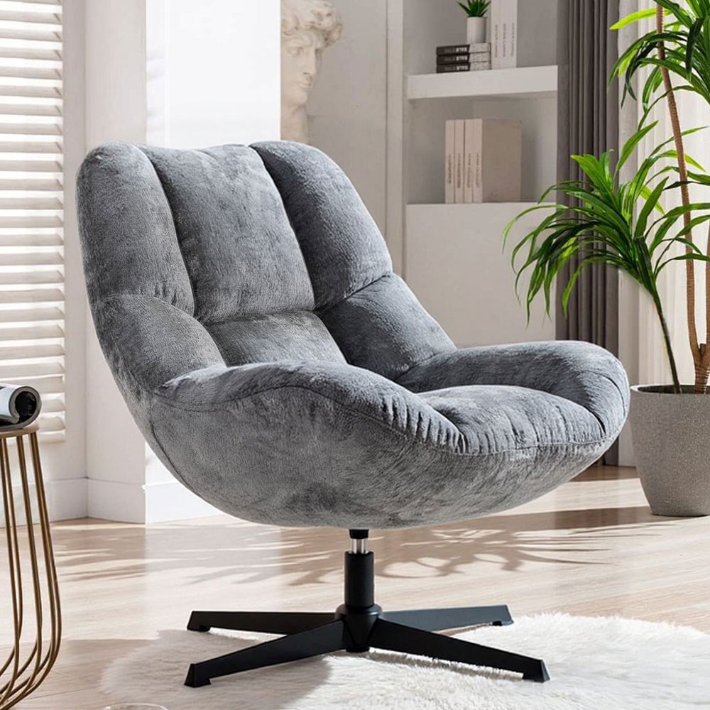 Solaro Fabric Accent Chair in Grey