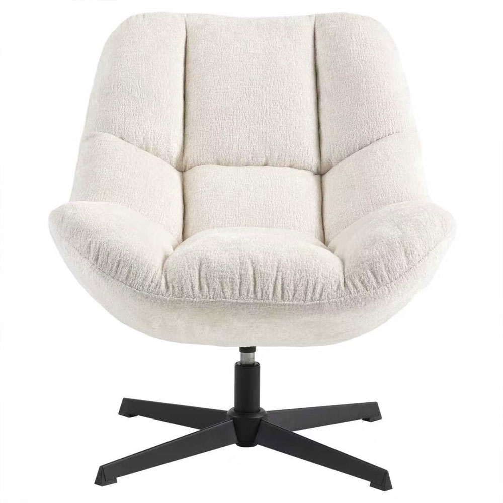 Solaro Fabric Accent Chair in Ivory White