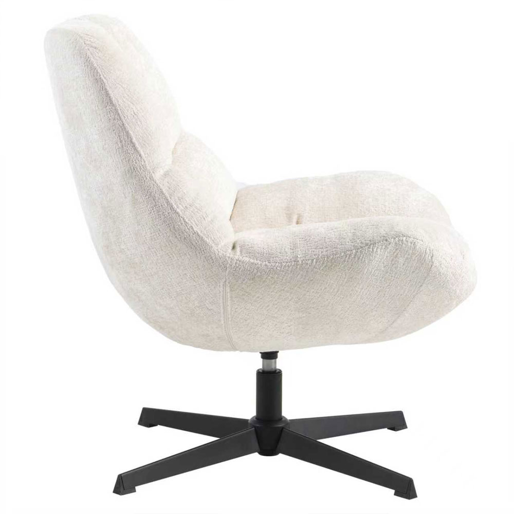 Solaro Fabric Accent Chair in Ivory White