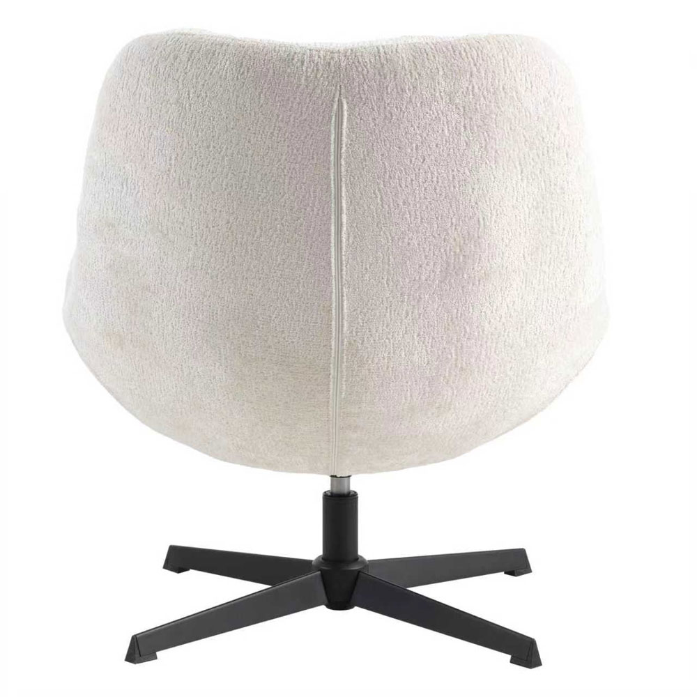 Solaro Fabric Accent Chair in Ivory White