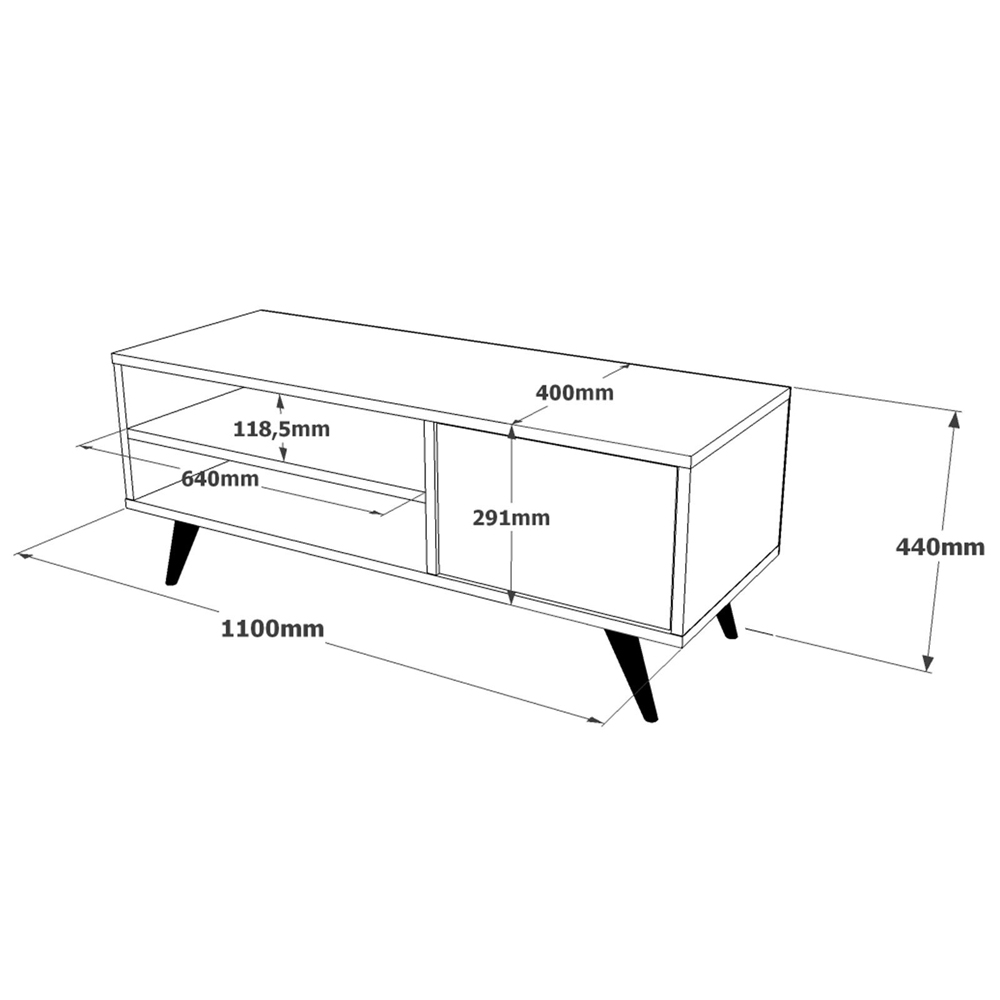 Solaro Wooden TV Stand With 2 Shelves In Atlantic Pine