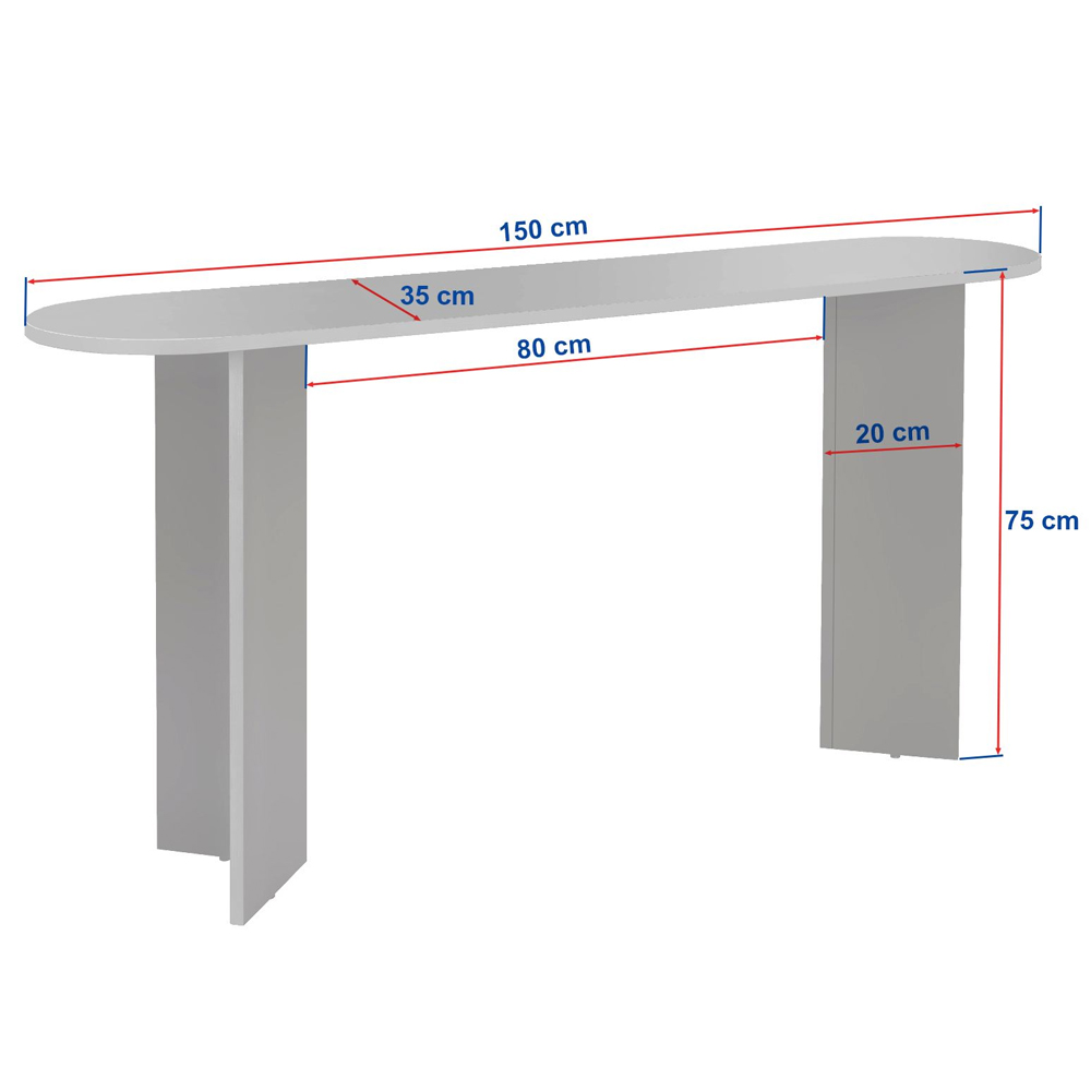 Solea Oval Wooden Console Table In VNT Oak
