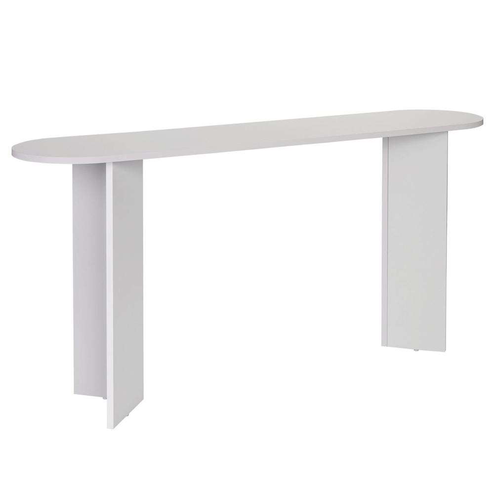 Solea Oval Wooden Console Table In White