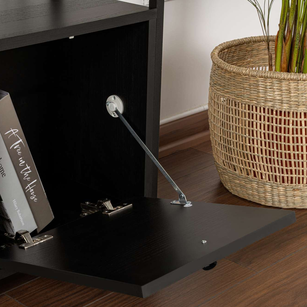Solero Wooden Console Table with Metal Frame in Black