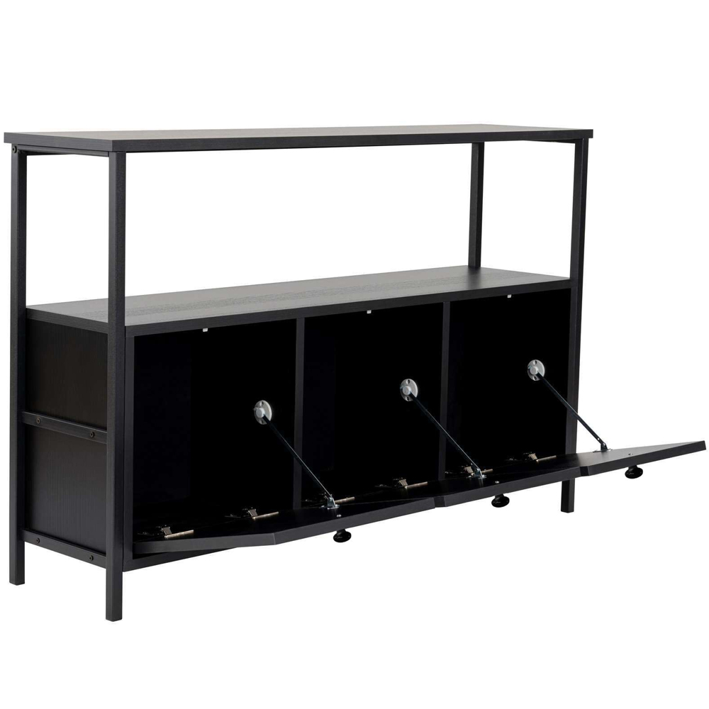 Solero Wooden Console Table with Metal Frame in Black