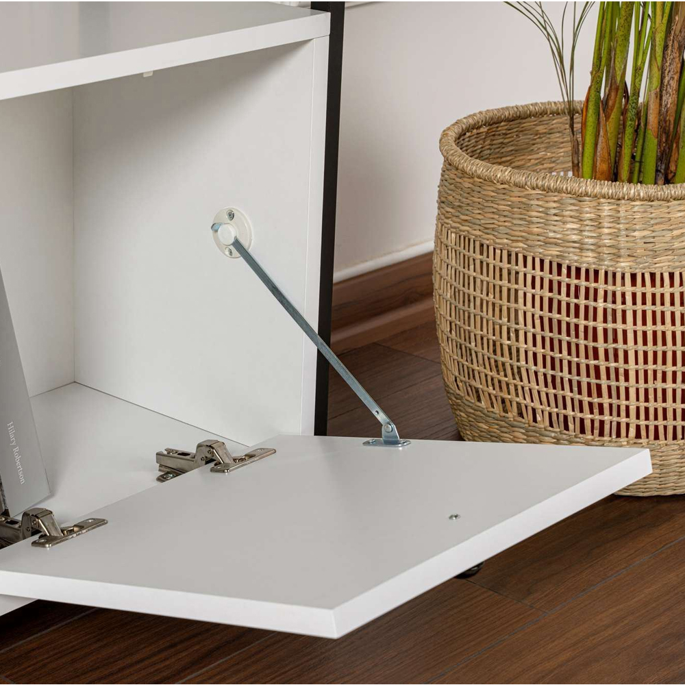 Solero Wooden Console Table with Metal Frame in White and Black