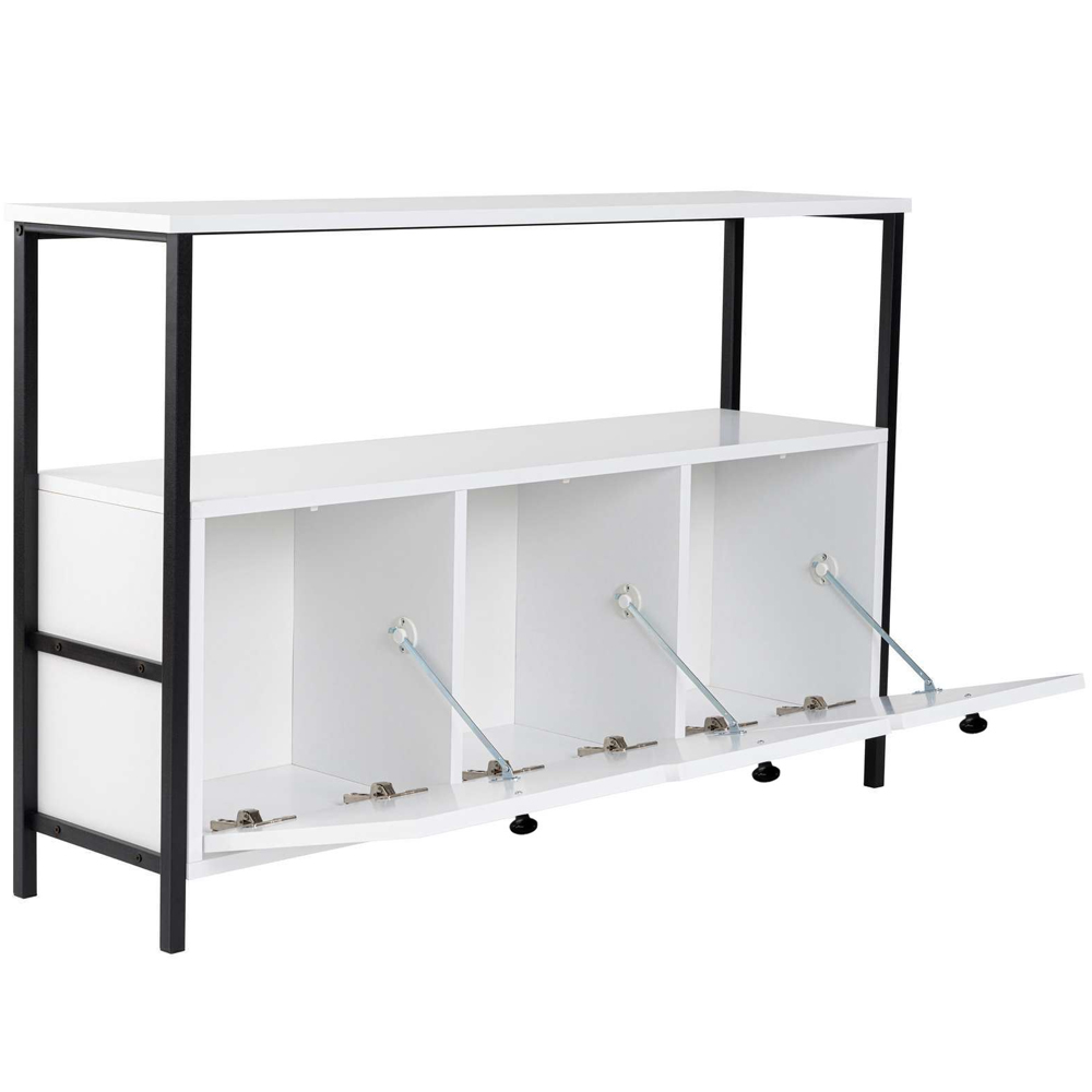 Solero Wooden Console Table with Metal Frame in White and Black