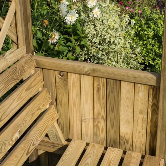 Solesta Wooden Arbour In Natural Timber With Open Slatted Roof_3