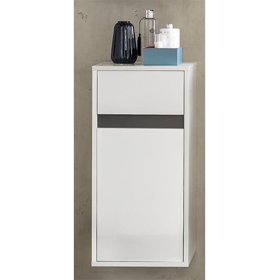 Photo of Solet bathroom wall hung storage cabinet in white gloss