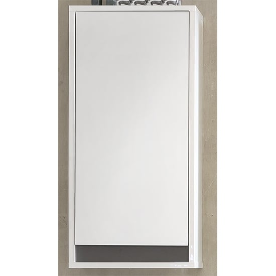 Photo of Solet bathroom wall storage cabinet in white high gloss