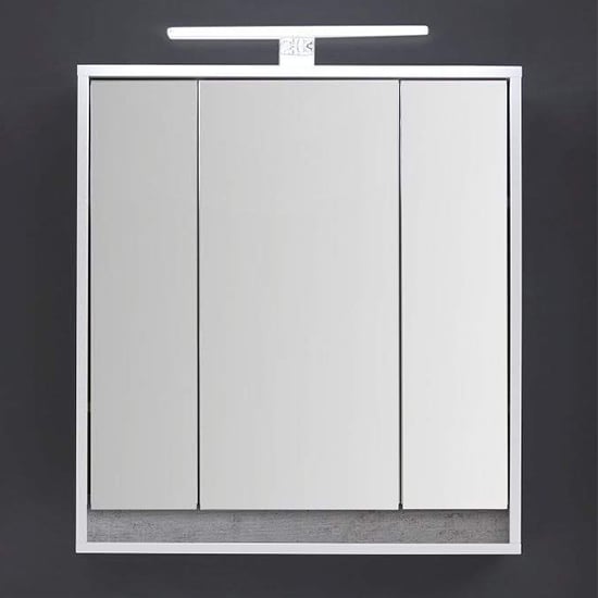 Solet LED Bathroom Mirrored Cabinet In White High Gloss_3