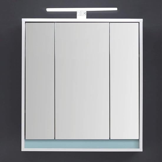 Solet LED Bathroom Mirrored Cabinet In White High Gloss_4