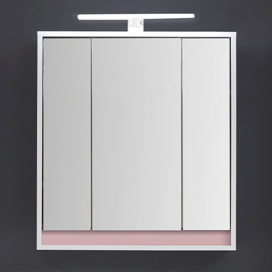 Solet LED Bathroom Mirrored Cabinet In White High Gloss_5