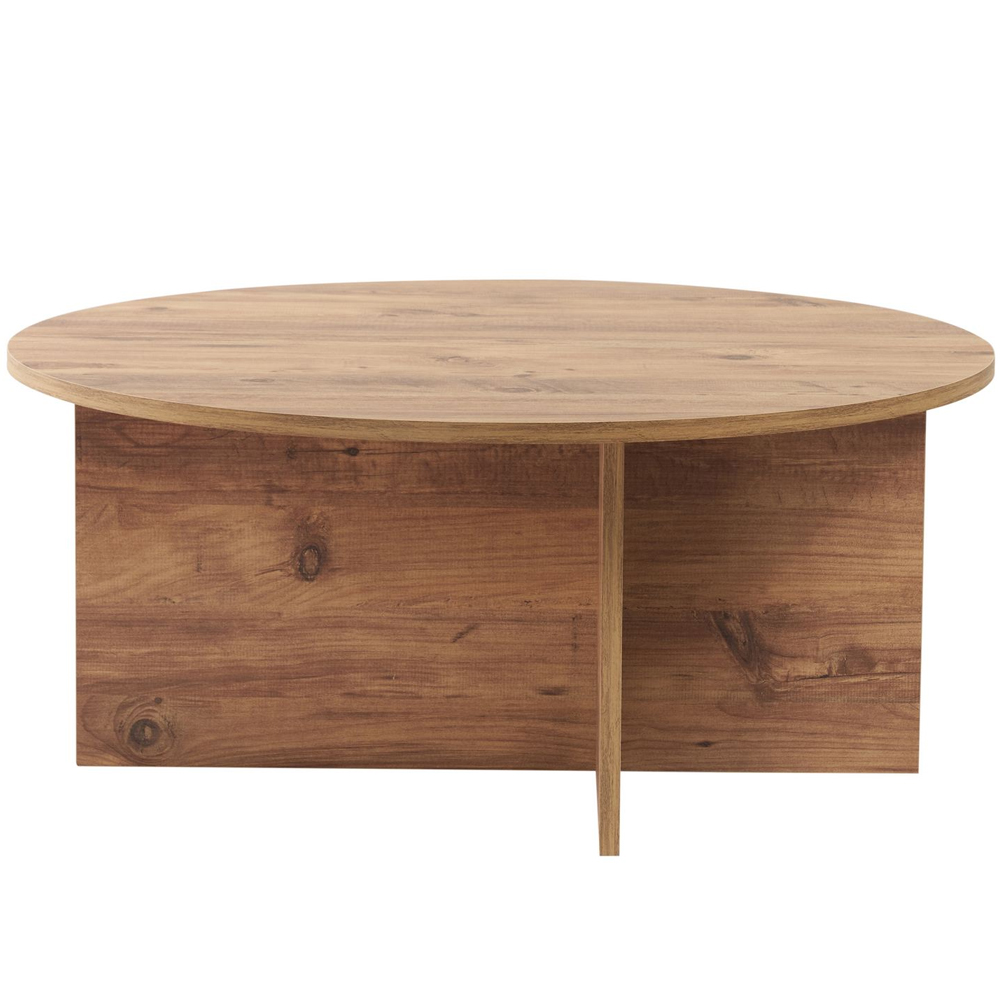 Soleva Round Wooden Coffee Table in Atlantic Pine