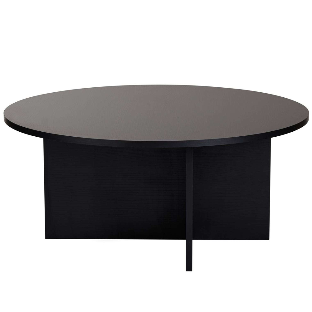 Soleva Round Wooden Coffee Table in Black