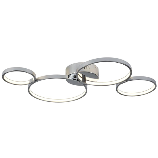 Solexa LED 4 Lights Ring Flush Ceiling Light In Chrome