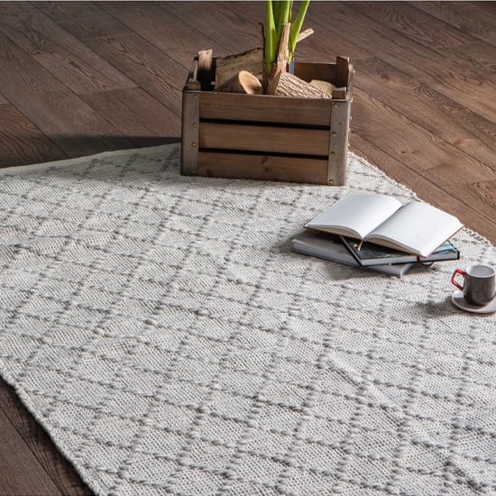Solka Cotton And Wool Rug In Grey