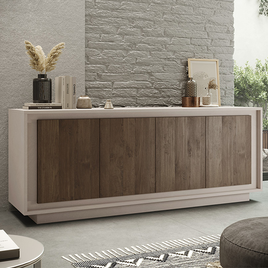 Read more about Soller wooden sideboard with 4 doors in cashmere and walnut