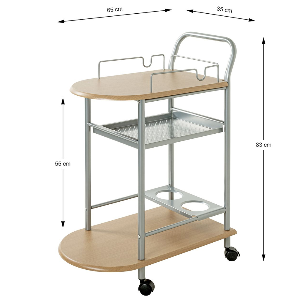 Solna Wooden Drinks Serving Trolley In Beech
