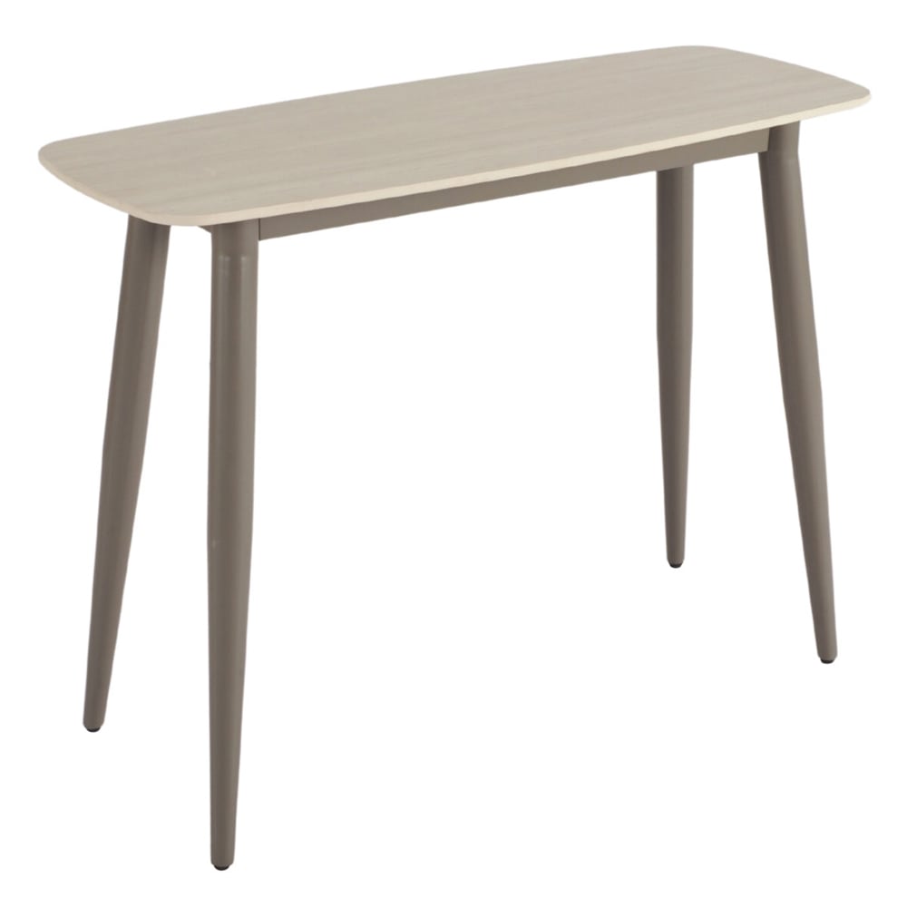 Solomona Ceramic Rectangular Console Table In Matt Latte