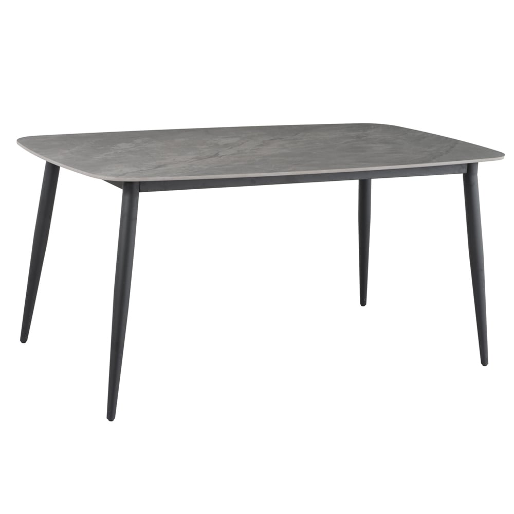 Solomona Ceramic Rectangular Dining Table In Ruibei Grey