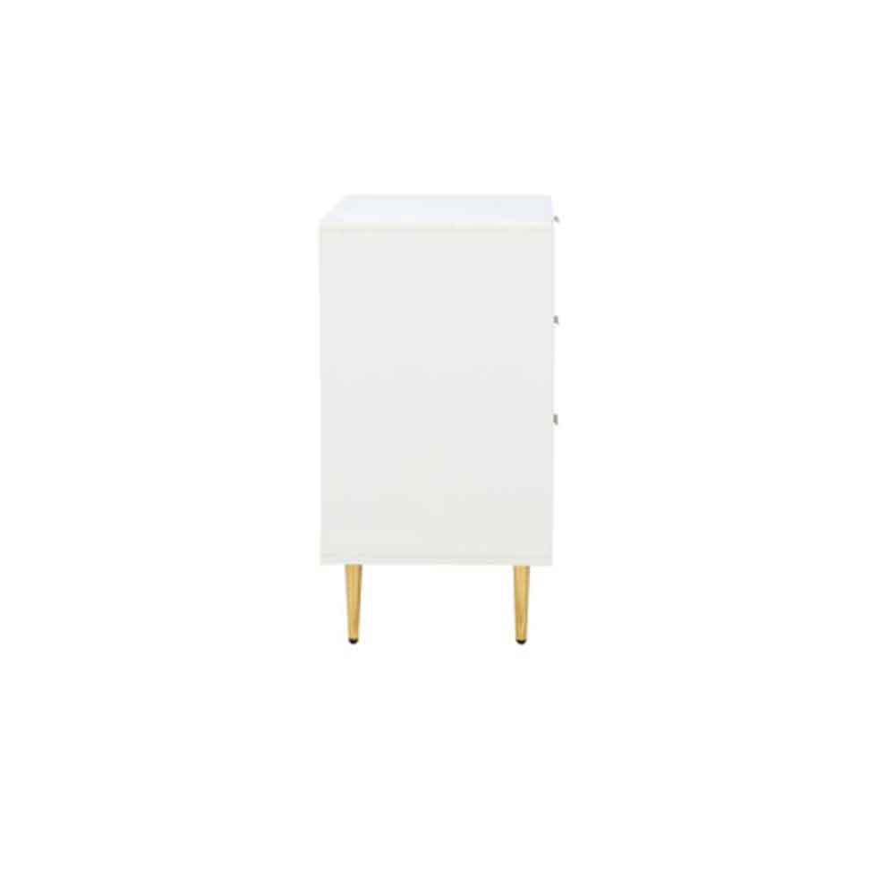 Solvian Wooden Fluted Chest Of 3 Drawers in White