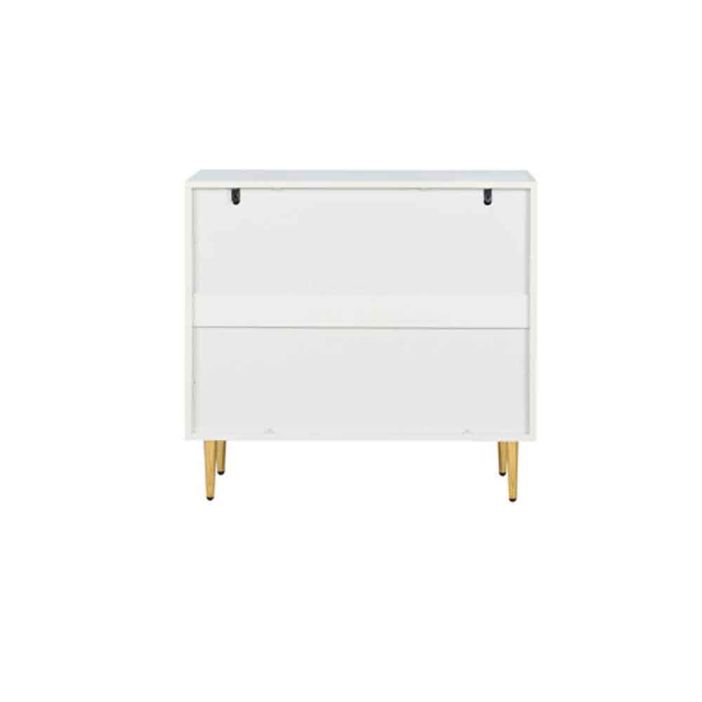 Solvian Wooden Fluted Chest Of 3 Drawers in White