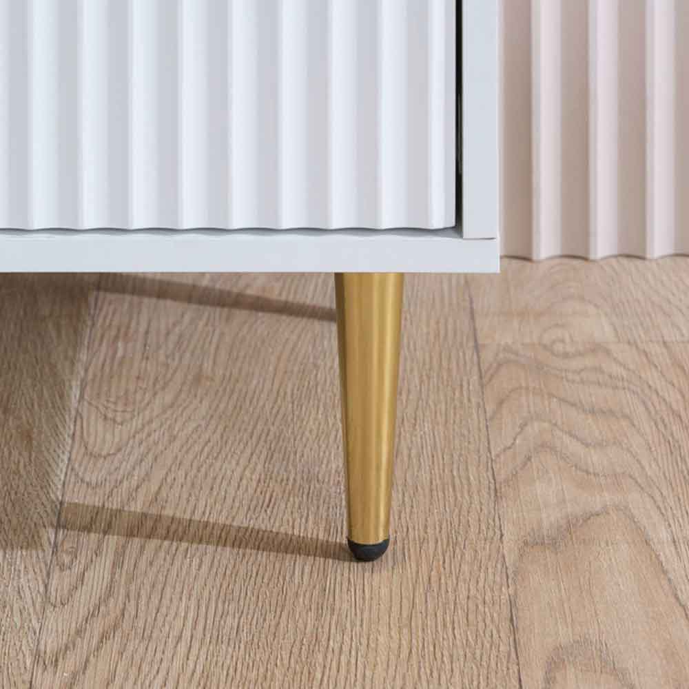 Solvian Wooden Fluted Chest Of 3 Drawers in White