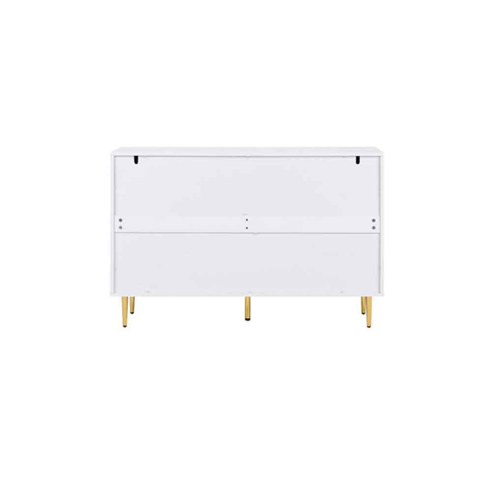 Solvian Wooden Fluted Chest Of 6 Drawers in White