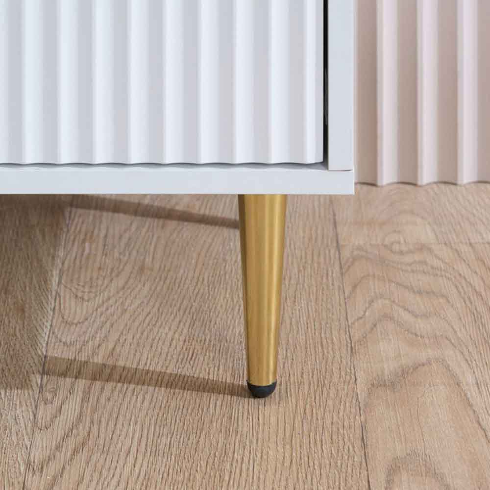 Solvian Wooden Fluted Chest Of 6 Drawers in White