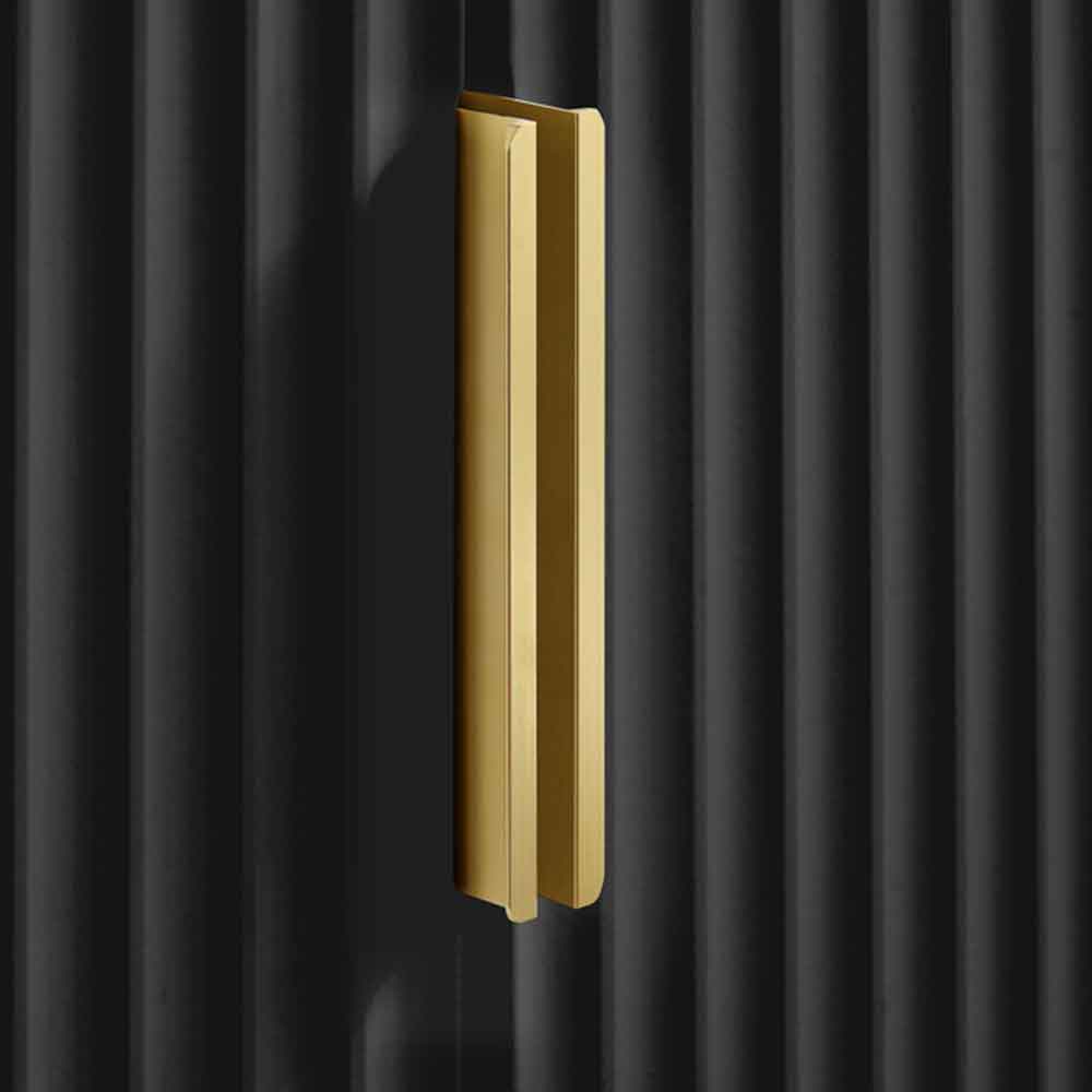Solvian Wooden Fluted Wardrobe with 2 Doors in Black