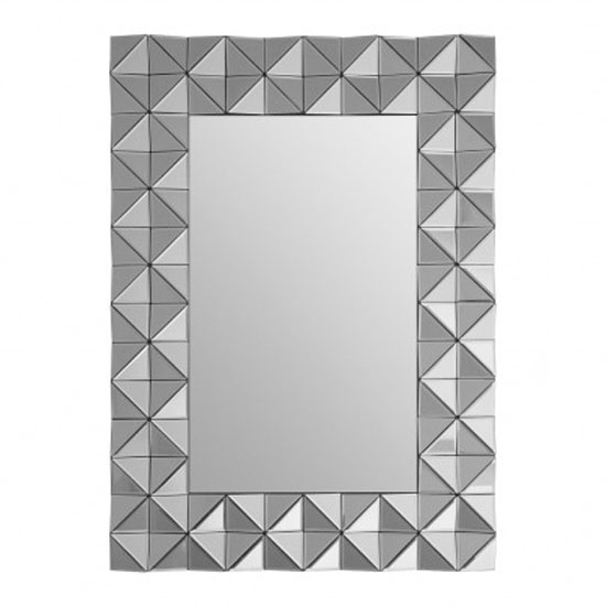 Soma Rectangular Wall Bedroom Mirror In Smoked Silver Frame FiF