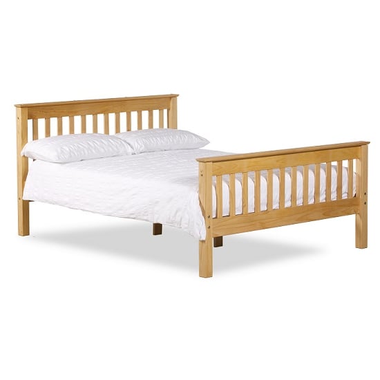 Somalin Wooden Small Double Bed In Waxed Pine_2