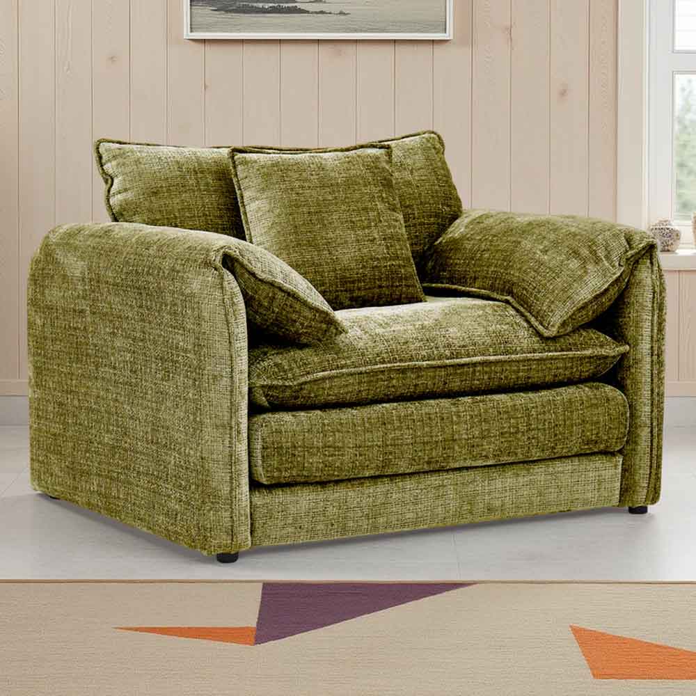 Somera Fabric 1 Seater Sofa in Green