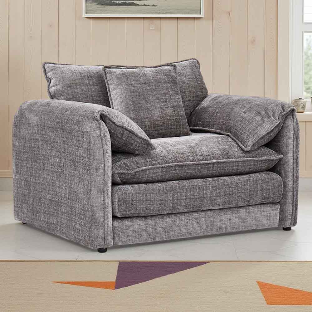 Somera Fabric 1 Seater Sofa in Grey