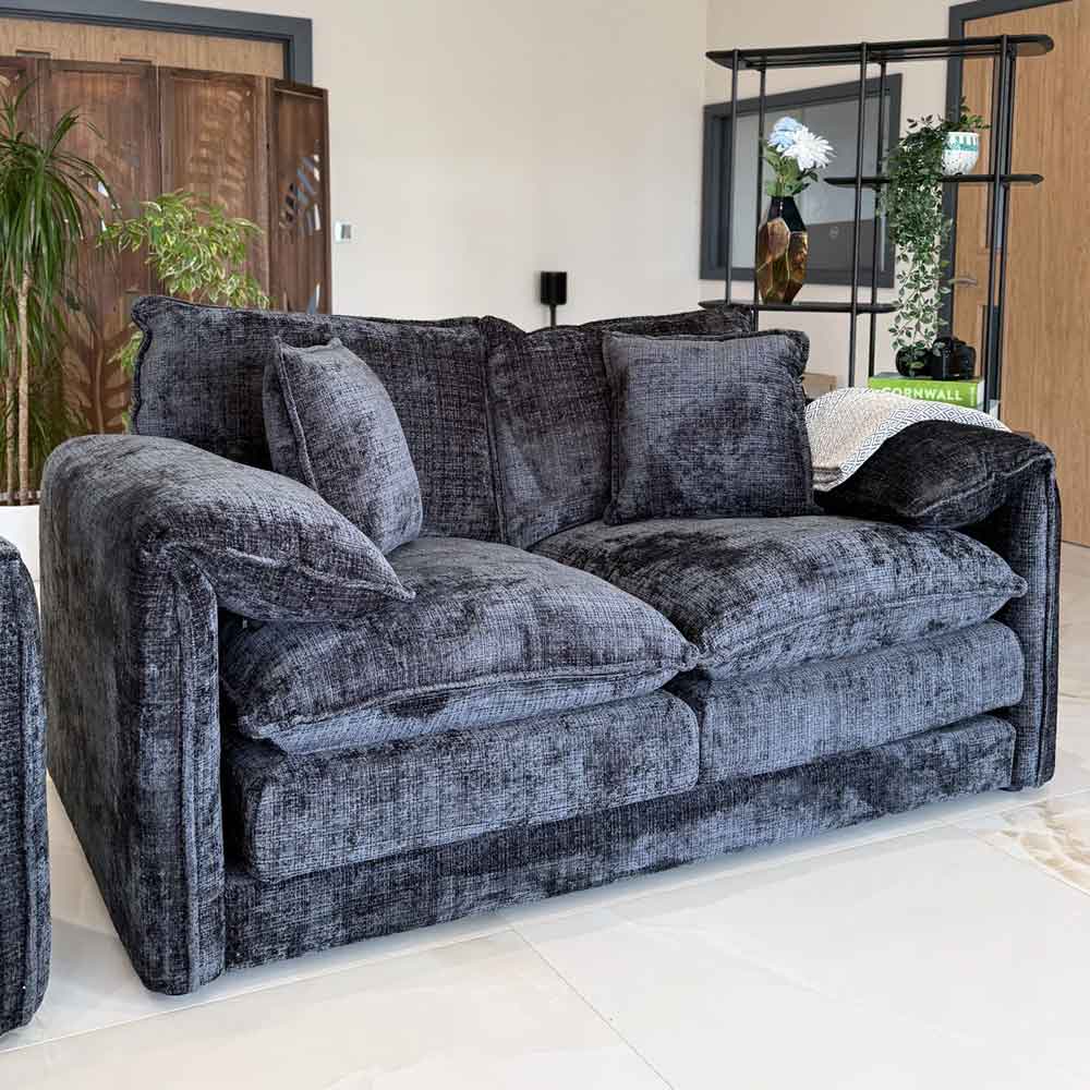 Somera Fabric 2 Seater Sofa in Black
