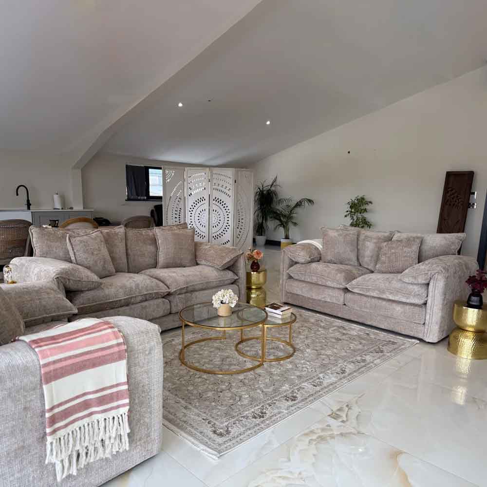 Somera Fabric 3+2 Seater Sofa Set in Beige