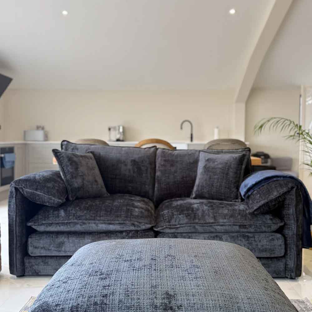 Somera Fabric 3+2 Seater Sofa Set in Black