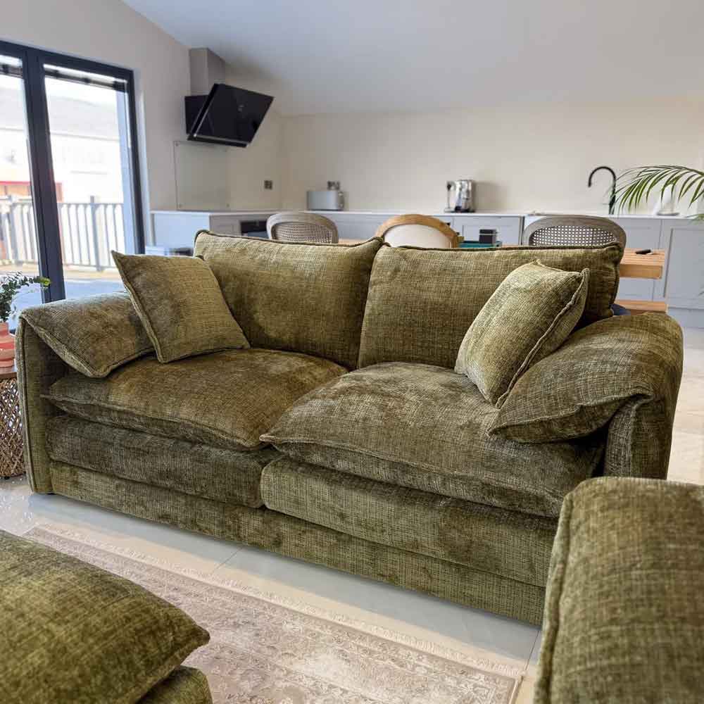 Somera Fabric 3+2 Seater Sofa Set in Green